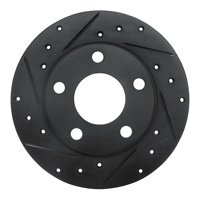 Audi A6 Brake Rotor (1) - Rear Left - R1 Concepts - Drilled & Slotted - Black - `99-`02